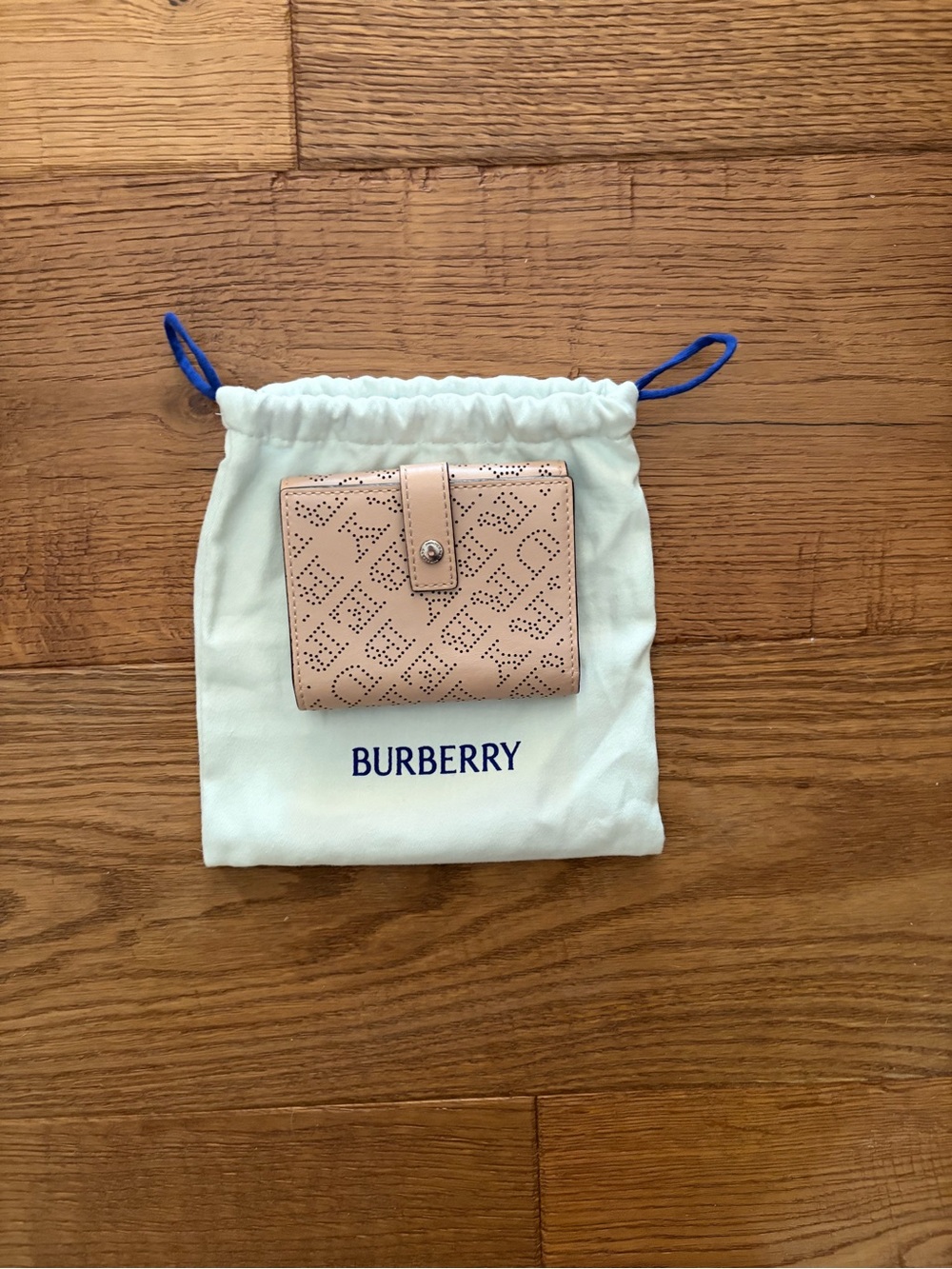 Burberry Pale Blush Perforated Leather Card Holder